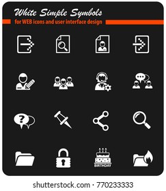 forum interface web icons for user interface design
