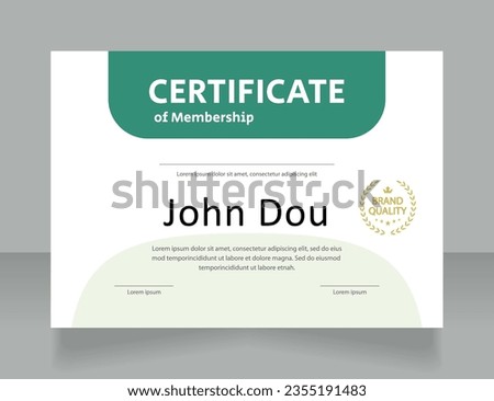 Forum membership certificate design template. Vector diploma with customized copyspace and borders. Printable document for awards and recognition. Calibri Regular, Arial Bold, Myriad Pro fonts used
