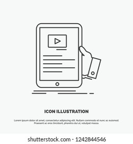 forum, online, webinar, seminar, tutorial Icon. Line vector gray symbol for UI and UX, website or mobile application
