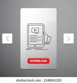 forum, online, webinar, seminar, tutorial Line Icon in Carousal Pagination Slider Design & Red Download Button