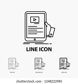 forum, online, webinar, seminar, tutorial Icon in Thin, Regular and Bold Line Style. Vector illustration