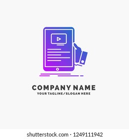 forum, online, webinar, seminar, tutorial Purple Business Logo Template. Place for Tagline.