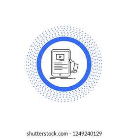 forum, online, webinar, seminar, tutorial Line Icon. Vector isolated illustration