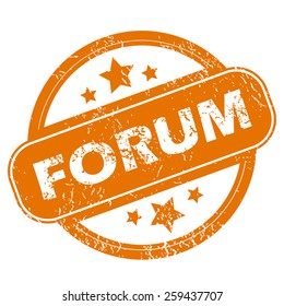 Forum orange grunge rubber stamp on a white background. Vector illustration