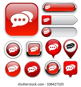 Forum red design elements for website or app. Vector eps10.