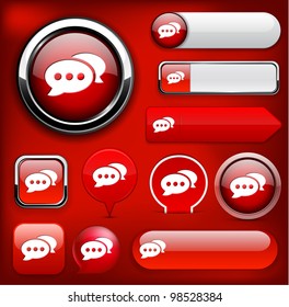 Forum red design elements for website or app. Vector eps10.