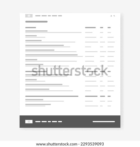 Forum Site Wireframe, Webpage prototype Vector Illustration.