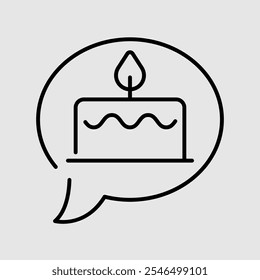 Forum Talk Happy Birthday Line Icon