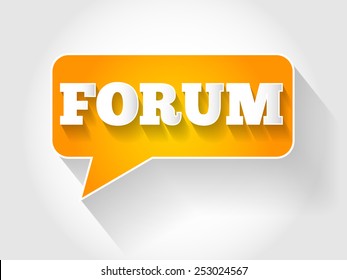 FORUM text message bubble, business concept