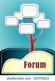 Forum tree or concept information marine background