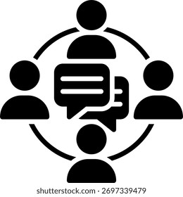Forum vector design in modern style, online group discussion and community meeting concept, digital communication illustration. Glyph Icon
