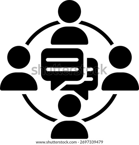 Forum vector design in modern style, online group discussion and community meeting concept, digital communication illustration. Glyph Icon