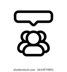 Forum Vector Design for Online Community Discussions. Message board icon, group chat concept, digital networking. Line Icon