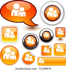Forum vector glossy icons.