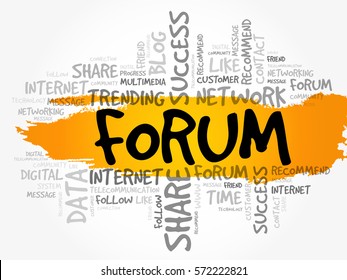 Forum word cloud, technology business concept background