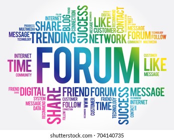 Forum word cloud, technology business concept background