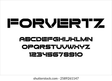 Forvertz font for logo and headline. Isolated vector typeset
