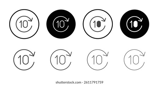 Forward 10 seconds icon Symbol line set