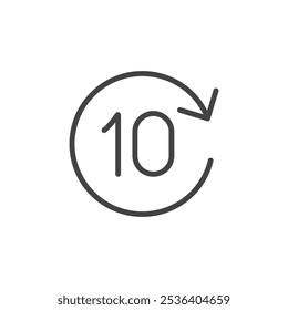 Forward 10 seconds icon Thin outline art symbol