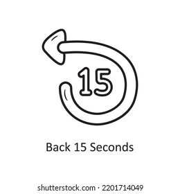 Forward 15 Seconds Outline Icon Design Illustration. Media Control Symbol On White Background EPS 10 File