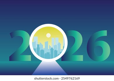 Forward to 2026 year success for business success concept vector illustration design background
