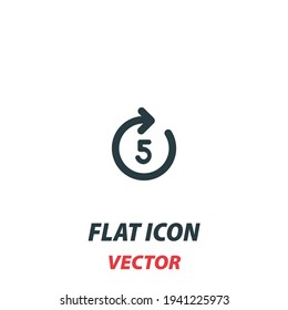 Icono de 5 hacia delante en un estilo plano. Pictograma de ilustración de vector sobre fondo blanco. Símbolo aislado adecuado para concepto móvil, aplicaciones web, infografías, interfaz y diseño de aplicaciones