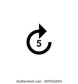 avance 5 Icono. Diseño de estilo plano aislado en un fondo blanco. Ilustración del vector