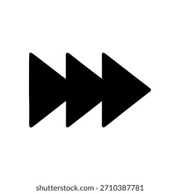 Forward action silhouette icon vector illustration on white background