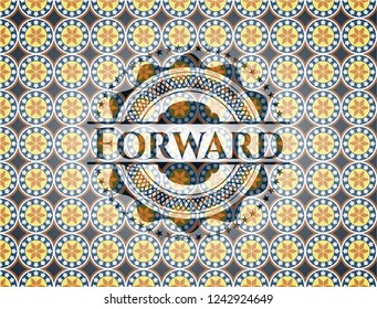 Forward arabesque emblem background. arabic decoration.
