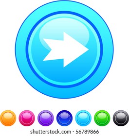 Forward arrow glossy circle web buttons.