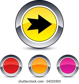 Forward arrow glossy round web buttons.