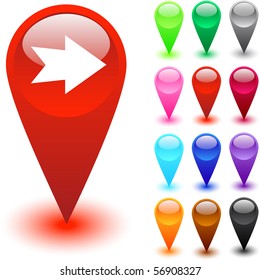Forward arrow glossy web buttons.