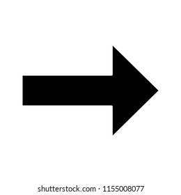 Forward arrow glyph icon. Next. Right arrow. Motion. Silhouette symbol. Negative space. Vector isolated illustration