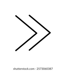 Forward Arrow Icon in black and white Illustration isolated background