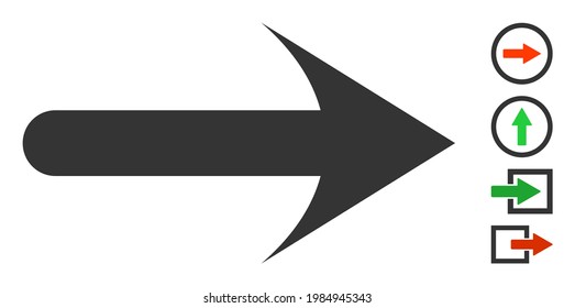Forward arrow icon with flat style. Isolated vector forward arrow icon image on a white background, simple style. Some similar icons added.