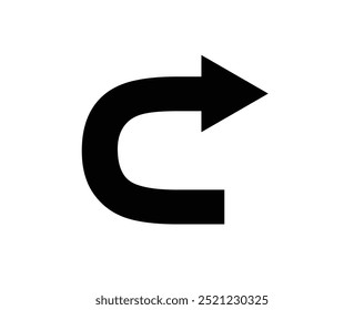 Icono de flecha hacia adelante aislado en blanco