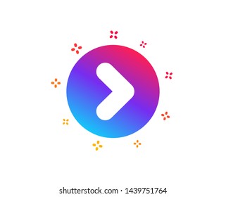 Forward arrow icon. Next Arrowhead symbol. Next navigation pointer sign. Dynamic shapes. Gradient design forward icon. Classic style. Vector
