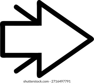 Forward arrow line art icon