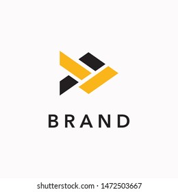 Forward arrow. metal Logo Idea Template