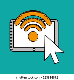forward arrow mobile wifi social media vector illustration eps 10