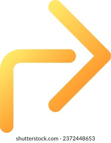 Forward arrow pixel perfect flat gradient color ui icon. Social network communication. Repost. Simple filled pictogram. GUI, UX design for mobile application. Vector isolated RGB illustration