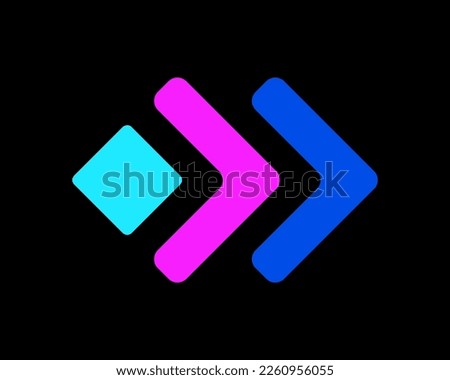 Forward Arrow Right Direction Rhombus Geometric Shipment Express Modern Colorful Vector Logo Design