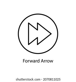 Flecha hacia delante Icono sólido de moda aislado en fondo blanco y en blanco para el diseño