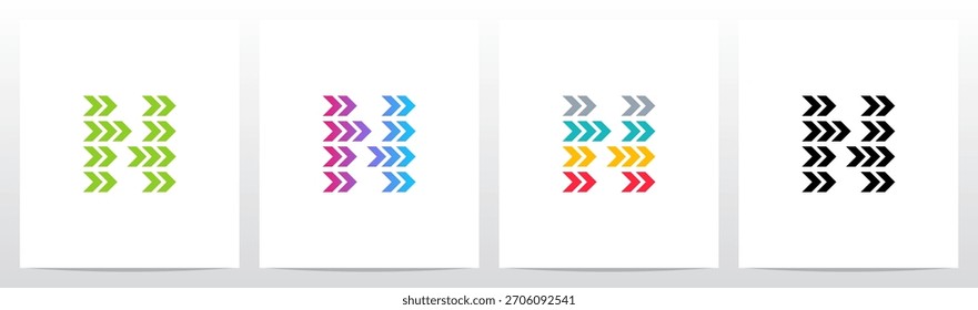 Flecha hacia adelante Giro Apuntando a la derecha Letra de juego Diseño de logotipo inicial N