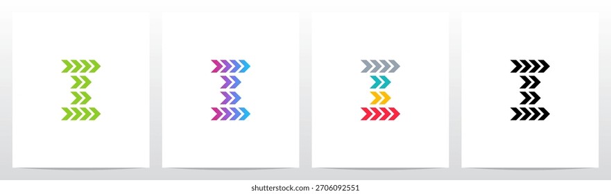 Flecha hacia adelante Giro Apuntando a la derecha Letra de juego Diseño de logotipo inicial I
