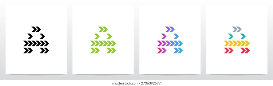 Flecha hacia adelante Giro Apuntando a la derecha Letra de juego inicial Diseño de logotipo A