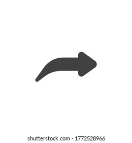 Forward arrow vector icon. filled flat sign for mobile concept and web design. Share, next glyph icon. Symbol, logo illustration. Vector graphics