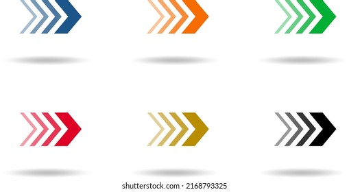 Forward arrow vector icon set