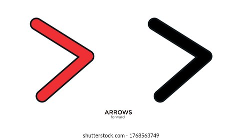 Forward arrow vector illustration lineal color and filled design
