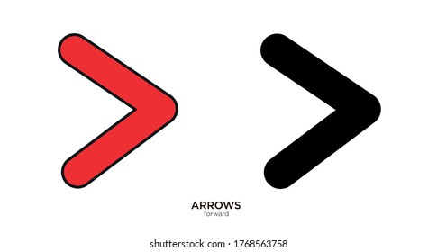 Forward arrow vector illustration lineal color and filled design